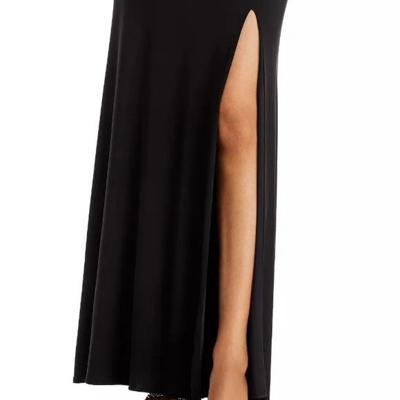 AQUA One-Shoulder Gown Dress Black Size 8 msrp $208 - Picture 6 of 9